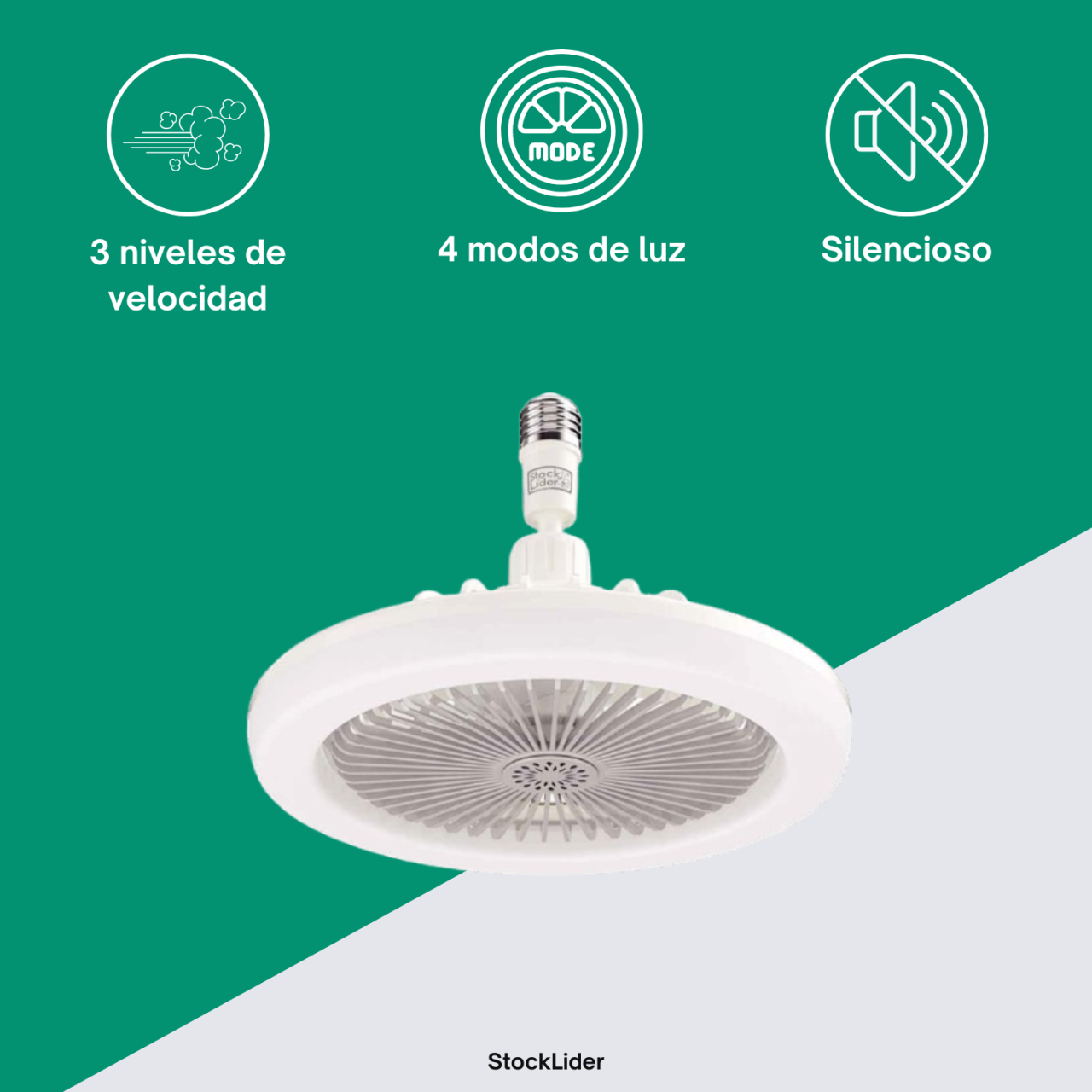 Lámpara LED con Ventilador 2 en 1 – Luz Perfecta y Aire Fresco al Instante
