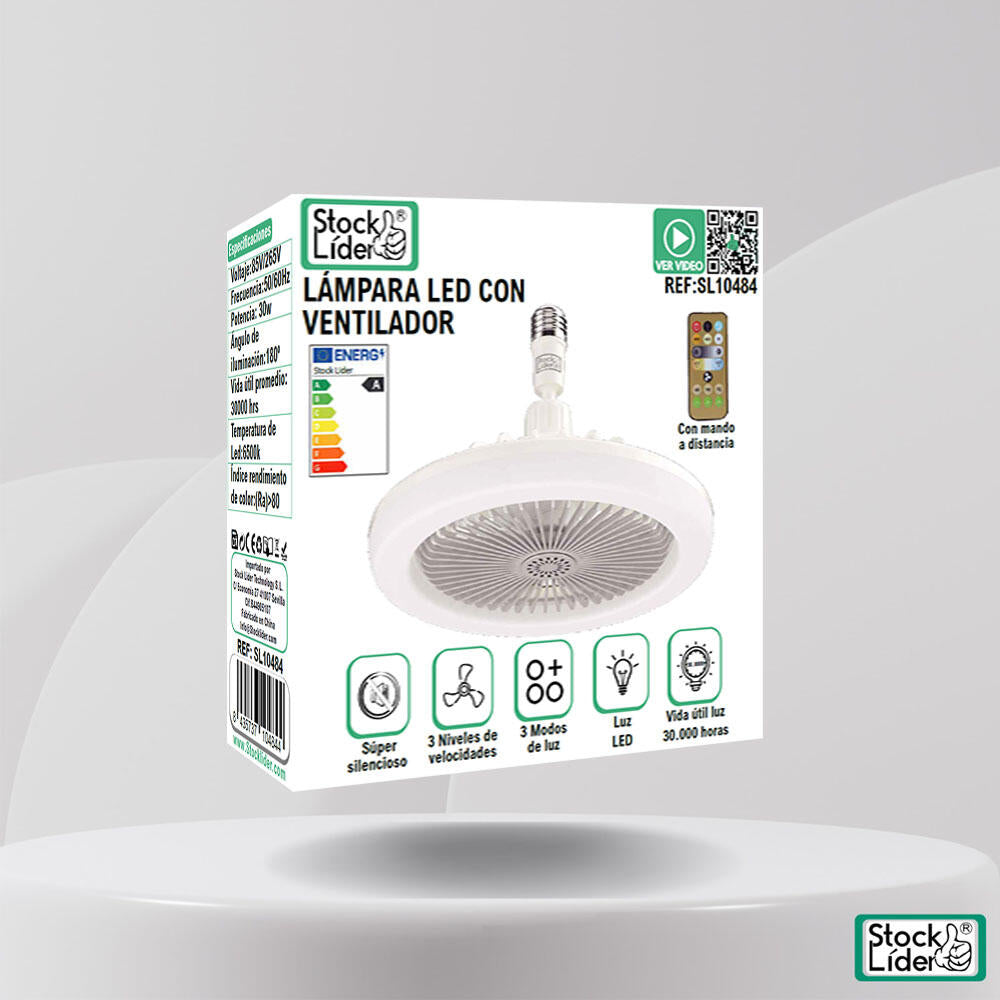 Lámpara LED con Ventilador 2 en 1 – Luz Perfecta y Aire Fresco al Instante