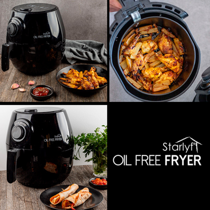 Starlyf Oil Free Fryer – Freidora de Aire sin Aceite 2,3L | Cocina Saludable, Rápida y Crujien
