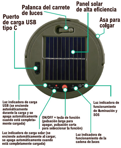 Tira de LED recargable y retráctil