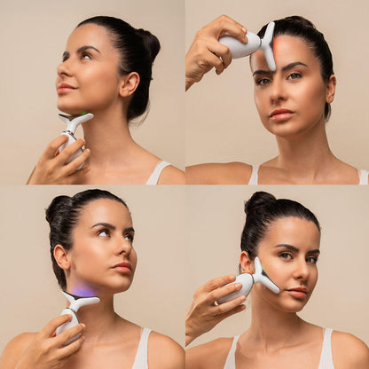 Masajeador Facial Eléctrico Reafirmante para Cara y Cuello con LED, EMS y Calor Selora InnovaGoods