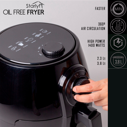 Starlyf Oil Free Fryer – Freidora de Aire sin Aceite 2,3L | Cocina Saludable, Rápida y Crujien