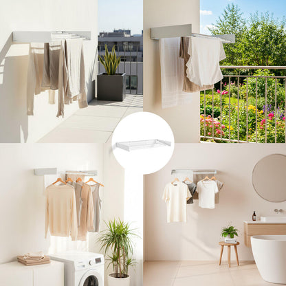 Tendedero de Pared Plegable Extensible Retráctil Dryva 100 InnovaGoods