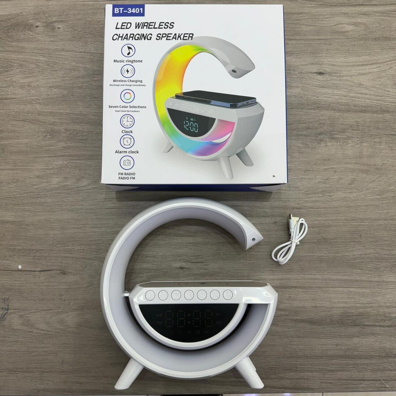 Altavoz Bluetooth G 3 en 1 con Cargador Inalámbrico y Lámpara LED Multicolor