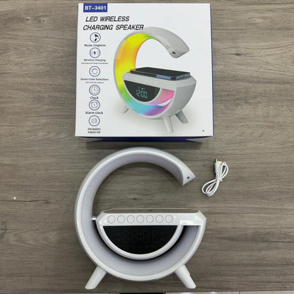 Altavoz Bluetooth G 3 en 1 con Cargador Inalámbrico y Lámpara LED Multicolor