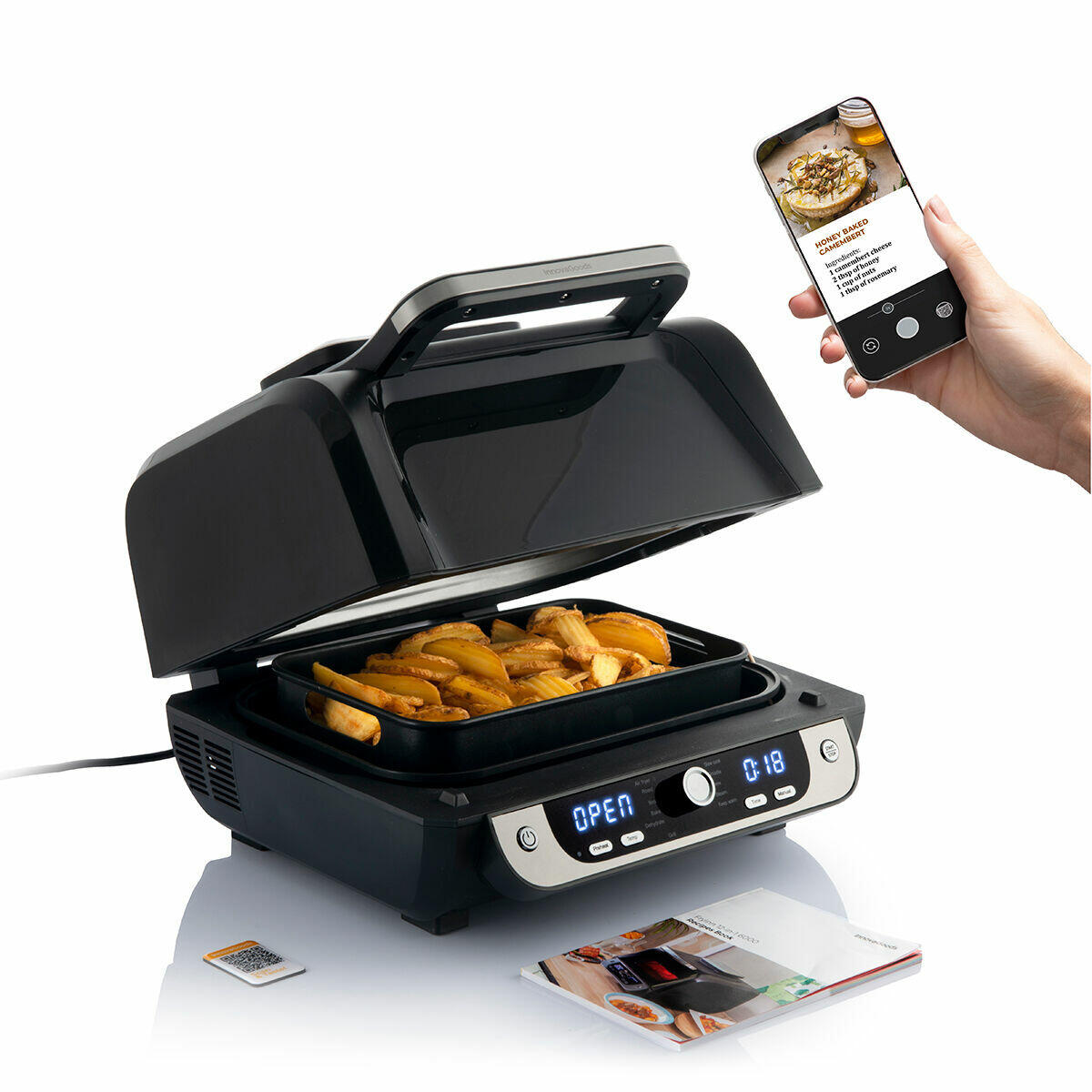 Freidora de Aire con Grill InnovaGoods Fryinn 12-in-1 6000 Negro Acero 3400 W 6 L